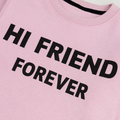 GIRLS SWEATSHIRT HI FRIEND FOREVER