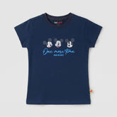 GIRLS NAVY BLUE MICKEY MOUSE GRAPHIC T-SHIRT