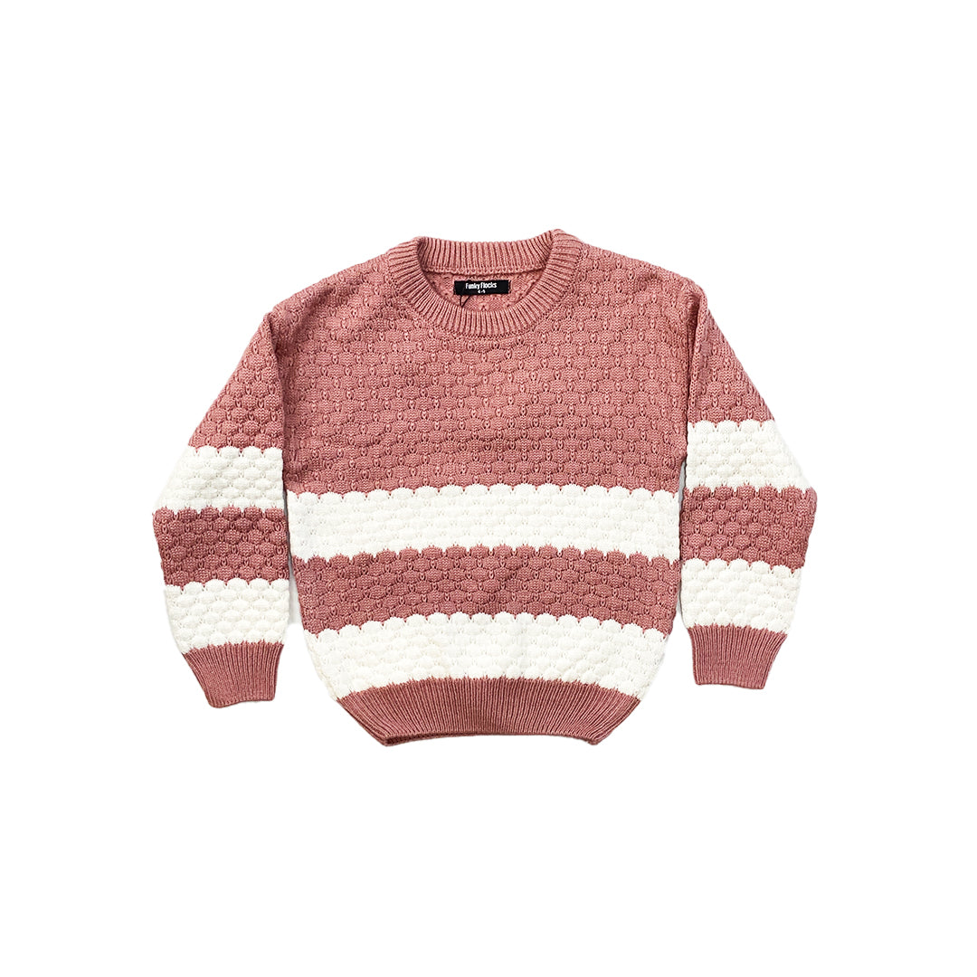 Funky Flocks PINK & WHITE SWEATER