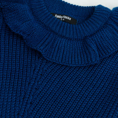 Girls Knit Sweater Ruffle Neck