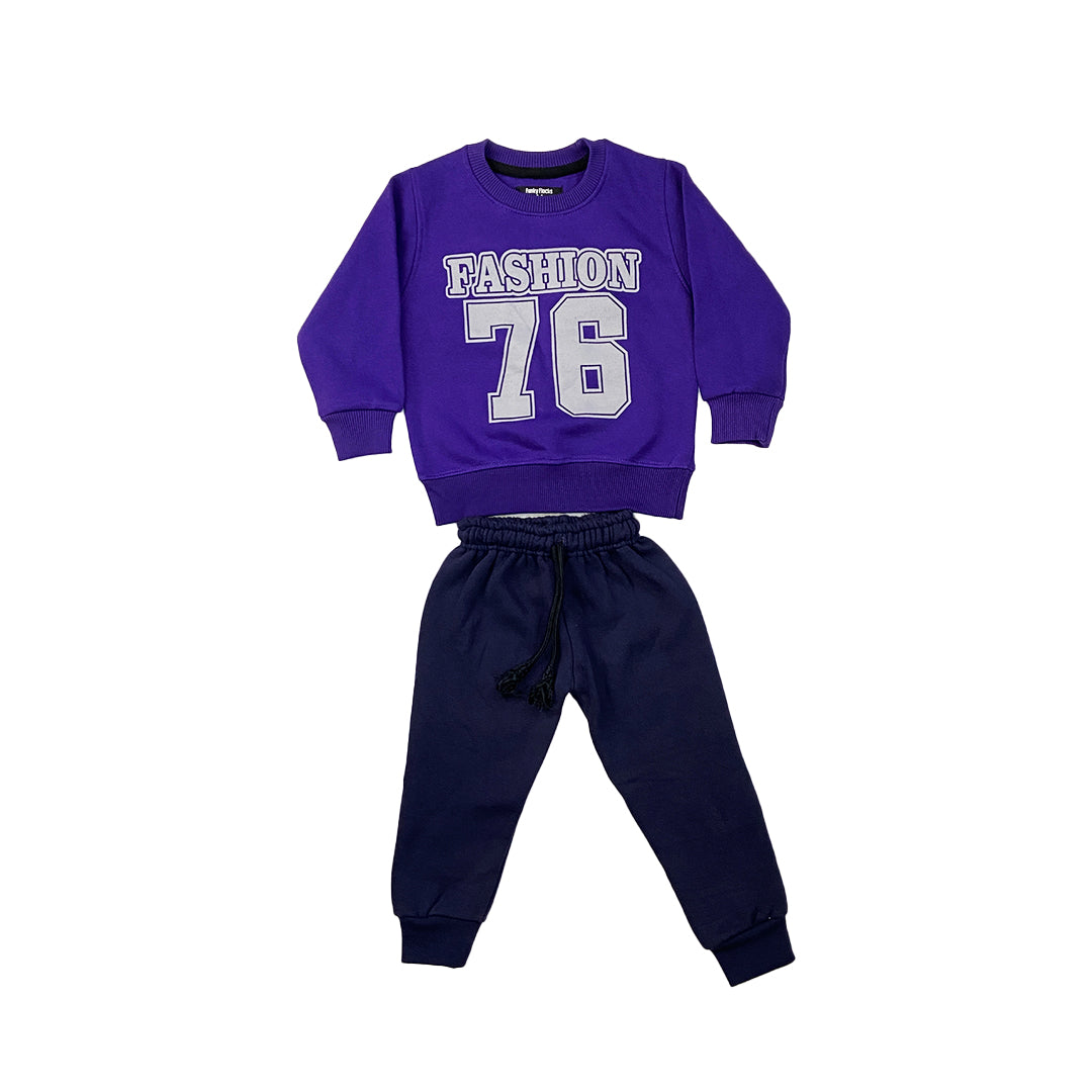 Funky Flocks FLEES TRACL SUIT PURPLE 3-4