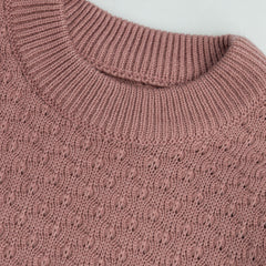 Textured Knit Sweater With White Strips