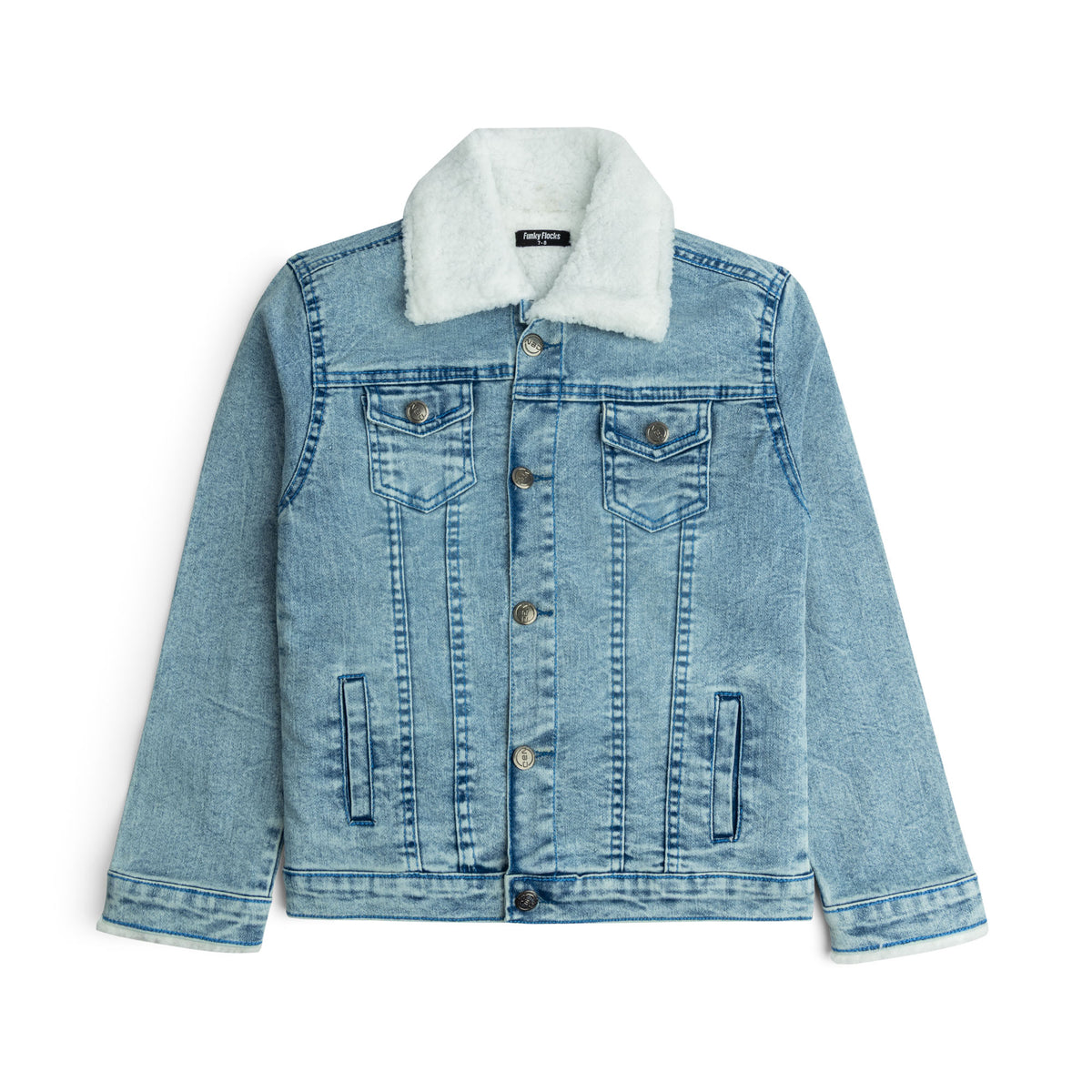 Boys Denim Sherpa -Lined Jacket