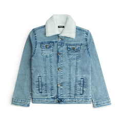 Boys Denim Sherpa -Lined Jacket