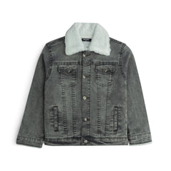 Boys Denim Sherpa Jacket
