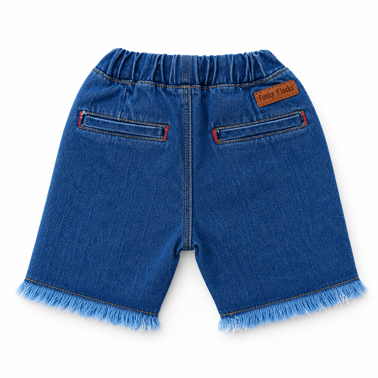 Light Blue Denim Shorts with Cute Bee Embroidery