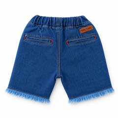 Light Blue Denim Shorts with Cute Bee Embroidery