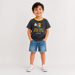 BOYS CHARCOAL GREY MINIONS GRAPHIC T-SHIRT