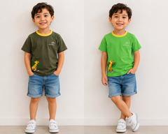 BOYS LIGHT GREEN LION CUB GRAPHIC T-SHIRT