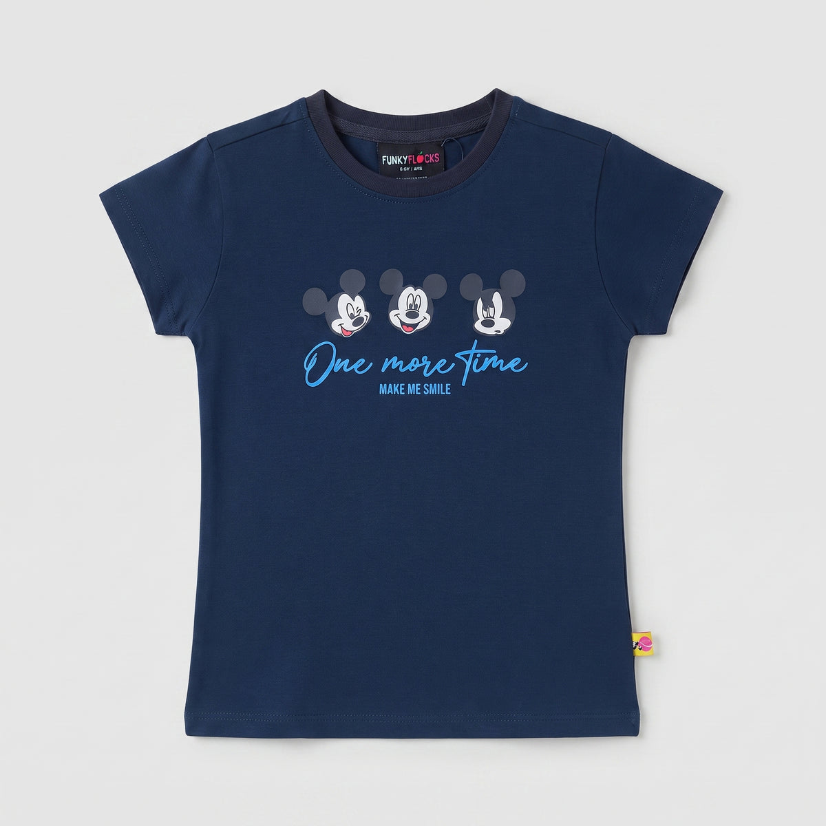 GIRLS NAVY BLUE MICKEY MOUSE GRAPHIC T-SHIRT