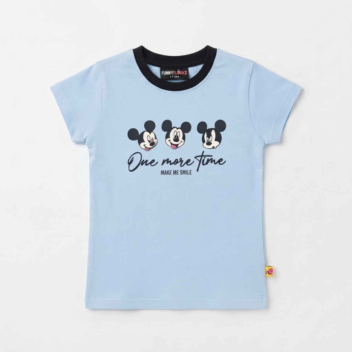 GIRLS MID BLUE MICKEY MOUSE GRAPHIC T-SHIRT